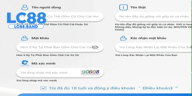 Nhập thông tin để tạo tài khoản game trải nghiệm